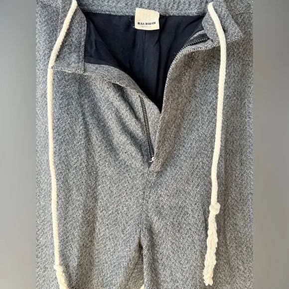 Baldwin WOOL Blend Herringbone Grey Black Straight Pants Women Size 38 Preppy - Picture 5 of 9